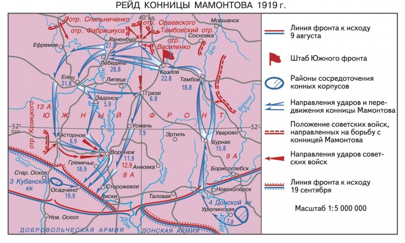 Великая страна СССР,рейд конницы Мамонтова - 1919 год