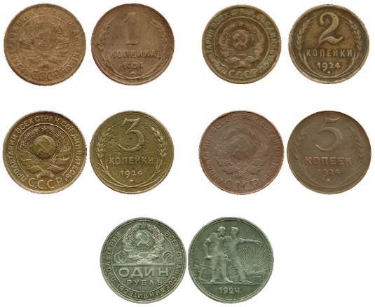 Великая страна СССР,монеты 1924 год
