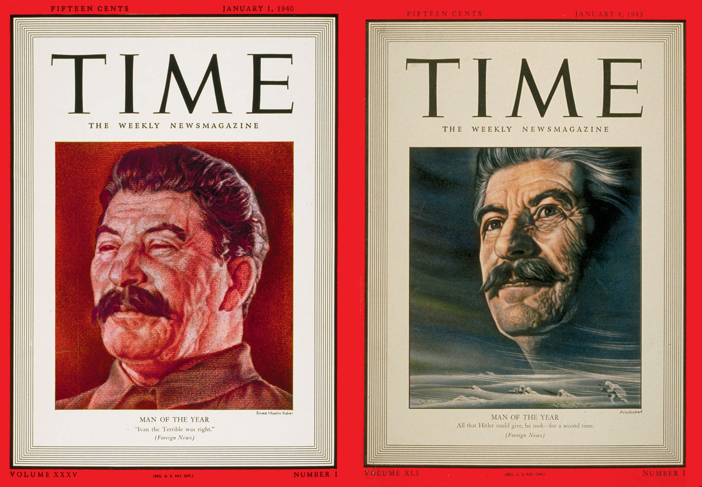 Великая страна СССР, журнал Time - Сталин человек года 1939 и 1942