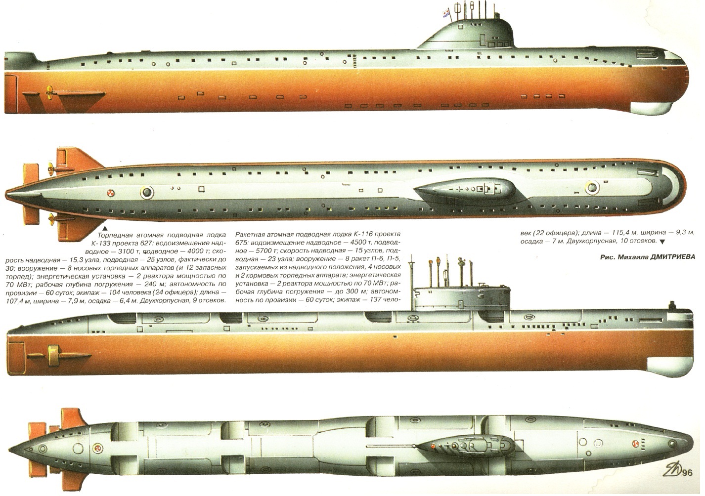 Великая страна СССР,АПЛ К-133 проект 627 и АПЛ К-116 проект 675, подводная кругосветка