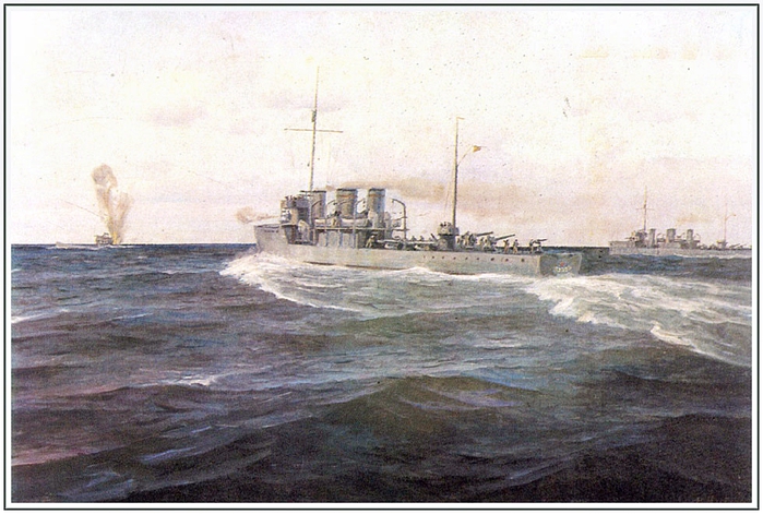 Великая страна СССР,эсминцы "Азард" и "Гавриил" топят английскую подводную лодку L-55 1919 год
